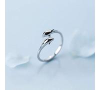 Damen Ring 925 Sterling Silber Verstellbar,Vintage Original Doppel Delphine Süße Ringe Party Schmuck Geschenk Unisex Kreative Sekt Süß Verschleiß