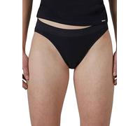 SKINY Damen Rio Slip, 2er Pack - Unterwäsche, Unterhose, Baumwolle, Logobund, Feinripp, einfarbig Schwarz 38