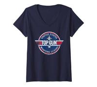 Damen Ripple Junction x Top Gun Fighter Weapons School T-Shirt mit V-Ausschnitt