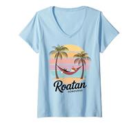Damen Roatan Red Fox, Roatan Honduras Fox, Roatan T-Shirt mit V-Ausschnitt