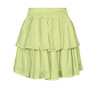 Damen Rock Eleganter Hohe Taille Gestufte Röcke Kuchenrock Einfarbiger Elastischer Rüschen Minirock Sommer A-Linie Kurzer Rock S