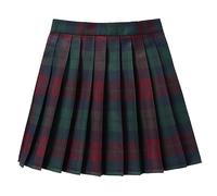 Damen Rock High Waist A Linie Minirock mit Plaid Gothic Rock Frauen Mädchen Kurze Tennis Schule Rock Faltenrock Kariert Plaid Rock Plissee Minirock Gothic Skirt mit Shorts (AG #2, XL)
