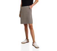 Minirock STREET ONE, Damen, Gr. 40, schwarz tumbled beige, Obermaterial: 73% Viskose, 24% Polyester, 3% Elasthan, unifarben, casual, regular fit kniefrei, Röcke, mit Knopfdetails (39976956-40) schwarz