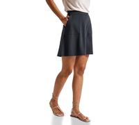 Minirock STREET ONE, Damen, Gr. 44, blau (deepwater blau), Stoff, 70% Viskose, 25% Polyester, 5% Elasthan, unifarben, normal kniefrei, Röcke Minirock, mit großen Fronttaschen (85726651-44) deepwater b