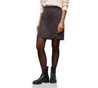 Minirock STREET ONE, Damen, Gr. 46, rustic braun meliert, Stoff, 90% Polyester, 10% Viskose, unifarben, comfort fit knielang, Röcke, mit Schlitz (89817251-46) rustic braun meliert