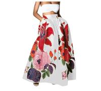 Damen Rock Lang Elegant Damen-Rock Mit Blumendruck, Hohe Taille, /Strand-, Langer Maxirock Coole Klamotten Für Jugendliche Mädchen Warehouse Deals Angebote