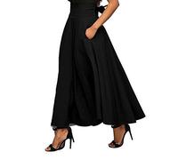 Damen Rock Lang Faltenrock High Waist Maxirock mit Taschen Langer A-Linie Damenrock Elegantes Sommerrock Lagenrock Plissee Midiröcke