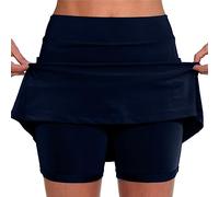 Damen Rock mit Hose Drunter Tennis Skort mit Taschen Leicht Und Luftig Sportrock Lässig Hohe Taille Hosenrock Kurze Sommer Outdoor Activewear Skirts Bequem Mini Golfrock