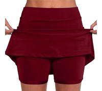 Damen Rock mit Innenshorts Tennisrock Hohe Taille Sportrock mit Hose Kurz Golfrock Yoga Fitness Golf Laufrock Hosenrock 2 in1 Sport Leggings mit Rock Dehnbar Laufenrock Outdoor Minirock