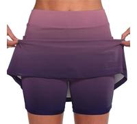 Damen Rock mit Innenshorts Tennisrock Hohe Taille Sportrock mit Hose Kurz Golfrock Yoga Fitness Golf Laufrock Hosenrock 2 in1 Sport Leggings mit Rock Dehnbar Laufenrock Outdoor Minirock