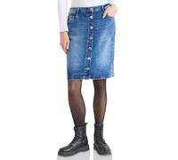 Jeansrock CECIL, Damen, Gr. 36, mid blau wash, Jeans, 83% Baumwolle, 15% Polyester, 2% Elasthan, unifarben, comfort fit normal, Röcke Jeansrock, 5-Pocket-Style (53756946-36) mid blau wash
