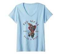 Damen Rock'n'Roll-Tattoo von Bon Scott 1946-1980 T-Shirt mit V-Ausschnitt