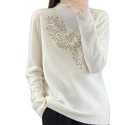 Damen Rollkragenpullover, Strickpullover Damen Grobmaschig, Grobstrickpullover Stehkragen Langen Ärmeln Pulli Knitted Jumper Shirt Klobig Warme Thermoshirts Modische Druck Tunika Bequeme Casual