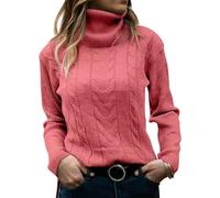 Damen Rollkragenpullover, Turtleneck Pullover Damen Gerippter Feinstrick Warm Strickpullover Elegant Sweatshirt Strickpulli Langarm Lose Grobstrick Casual Weich Mohair Pullover Cashmere Pullover Damen