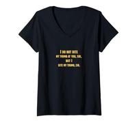 Damen Romeo Juliet Beißen Daumen Shakespeare-Zitat Drama Tragödie T-Shirt mit V-Ausschnitt
