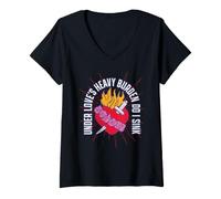 Damen Romeo + Juliet Heart Love's Heavy Burden 30th Anniversary T-Shirt mit V-Ausschnitt