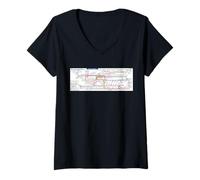 Damen Rotterdam Tram Travel Art Niederlande T-Shirt mit V-Ausschnitt