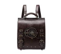 Damen-Rucksack aus PU-Leder, Vintage-Laptop-Rucksack, Studenten, Schule, Wochenende, Reiserucksack, Punk, lässiger Rucksack