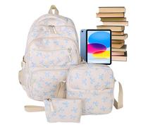 Damen-Rucksack - trendiger Damen-Rucksack mit Schleife, leicht, geräumig, niedlich, für Touristen, , Freizeit, Pendler, Wochenende, Studenten, blau, Refer to description, Unisex