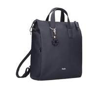 Damen Rucksack Yuna YUR150 großer Tagesrucksack 10 Liter aus hochwertigem Kunstleder, klassisch-elegant mit Blumen-Anhänger, Schlüsselband, DIN-A4 passend, ideal für Freizeit & Ausflüge (ink)