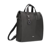 Damen Rucksack Yuna YUR150 großer Tagesrucksack 10 Liter aus hochwertigem Kunstleder, klassisch-elegant mit Blumen-Anhänger, Schlüsselband, DIN-A4 passend, ideal für Freizeit & Ausflüge (stone)