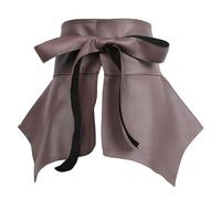 Damen Rüschenrock Gürtel - PU Leder Tie Up Breiter Taillengürtel Schößchen Cinch Gürtel Wrap Around Kummerbund Korsett Bund Punk Goth Körperzubehör Gepaart mit Hemdkleid, coffee, One size