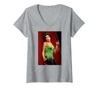 Damen Sänger Amy Winehouse Glastonbury Pyramid Stage 2007 T-Shirt mit V-Ausschnitt