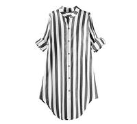 Damen Sale Marken Blitzangebote Jeansbluse Damen Lang Oversized T Shirt Frauen Sommer Pullover Damen Leicht Gruen Weiss Gestreiftes Tshirt Damen Lockeres Top Damen Damen Shirts Sommer Sale