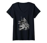 Damen Sallos Souverän der Begierde T-Shirt mit V-Ausschnitt