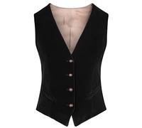 Damen Samt Weste V-Ausschnitt 4 Knöpfe Business Slim Fit Arbeitskleidung Warm Ärmellose Weste