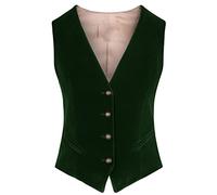 Damen Samt Weste V-Ausschnitt 4 Knöpfe Business Slim Fit Arbeitskleidung Warm Ärmellose Weste