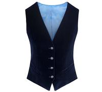 Damen Samt Weste V-Ausschnitt 4 Knöpfe Business Slim Fit Arbeitskleidung Warm Ärmellose Weste