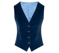 Damen Samt Weste V-Ausschnitt 4 Knöpfe Business Slim Fit Arbeitskleidung Warm Ärmellose Weste
