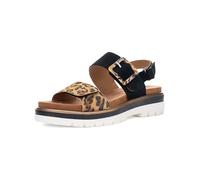 Plateausandaletten ARA "MALAGA", Damen, Gr. 35, bunt (schwarz, leo), Veloursleder, casual, Schuhe Riemchensandale Sandale, Plateausandale, Klettschuh in Bequemweite G (= weit) (37296466-35) schwarz, l