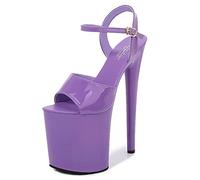 Damen Sandalen 20Cm High Heels Sexy Stripperin Bühnenperformance Pole Dance High Heels Nachtclub Partytanz High Heels Plus Size Unisex,Lila,43 EU