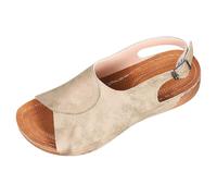 Damen Sandalen Elegant Sandals Sommer Mund Farbe Passenden Außenhandel Frauen Schuhe Große Größe Aufkleber Hohl Strand Damenschuhe Und Bequem 38 Damensandalen Bequeme Barfußsandalen Fußbett Khaki 36