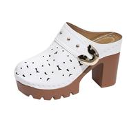 Damen-Sandalen für Damen, Sommer, elegant, klassisch, geschlossen, bequem, atmungsaktiv, Damen-Sandalen, Sommer, bequem, sportlich, lässig, Slip-On-Schuhe, geschlossene Zehen, Pool, römische, Weiß, 42