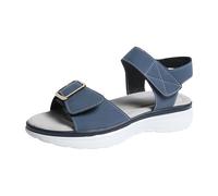 Damen-Sandalen für den Sommer, elegant, leicht, Strandsandalen, bequem, rutschfest, für Damen, Sommer, Bohemia, lässig, klassisch, atmungsaktiv, offen, Zehenschuhe, Poolschuhe, blau, 38 EU