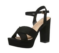Damen Sandalen für den Sommer Low Top Slip On Schuhe offene Zehen modisch Sommer einfarbig Wildleder offene Zehen dicke High Heel Schnalle römische Sommer Strand Slip on Yoga Matte Outdoor Sandalen