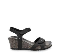 Damen-Sandalen „Julia B1“ aus schwarzem Leder mit Keilabsatz EU 43 / UK 9