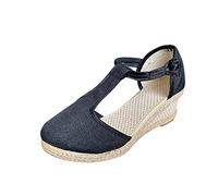 Damen Sandalen Keilabsatz Sommerschuhe Mit Geschlossene Espadrilles Plateau Wedges Sandaletten Plattform Pumps Modische Casual Schuhe Für Alltag Und Urlaub