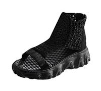 Damen Sandalen Klassische Dicke Sohle Fischmaul-Sandalen Modisch Lässig Bequem Weich Outdoor-Strandsandalen Sommer Für Breite Füße Sandaletten Sommersandalen Trekking Barfußsandalen Schwarz 40