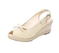 Damen Sandalen Klassische Keils Ausrutscher Beiläufige Atmungsaktive Schuhe Outdoor-Mode Freizeit Damensandalen 42 Outdoor Trekking Slingback 43 Orthopädische Walking Beach Sandals Women 39 Beige 41