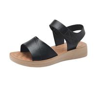 Damen Sandalen Klassische Lässige Bequeme Leichte Rutschfeste Flache Mit Weicher Sohle Sommer Outdoorsandale Trekking Bequem Walking Schuhe Frauen Sport Sommerschuhe Elegant Größe 42 Beach Schwarz 41