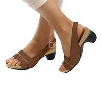 Damen Sandalen mit Absatz Elegant,Stiletto Absatz Sandaletten Fischmaul Gefrostete Sommerschuhe High Heels Sandals Elegant Römersandalen Reißverschluss Große Größe Abendschuhe