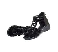 Damen Sandalen mit Absatz Sommerschuhe Plateau Sandale mit Strass Sandalette Rückenreißverschluss Sandaletten Orthopädische Keilabsatz Sandalen Lässige Offene Zehentrenner Römersandalen Frauen Schuhe