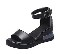 Damen Sandalen mit höherer Plateausohle Fußgewölbeunterstützung Strand Sommer Blume offener Zeh Dicker Zeh solide Flatform Schuhe Damen Sandalen untere Keile Damen Wedges