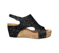 Damen Sandalen Mit Keilabsatz Glitzer Lässige Plateau Sandale Fischmaul Peep Toe Sandaletten Hohl Dicke Plattform Sandals Elegant Sommerschuhe Römersandalen High Heels Mit Pailletten 2025