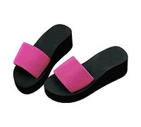 Damen Sandalen mit Keilabsatz, Plateau-Sandalen, modisch, orthopädisch, rutschfest, Badelatschen, modisch, vielseitig, Bohemia, Partyschuhe, Schwimmbad, Strand, Hausschuhe, Indoor-Sandalen, hot pink,