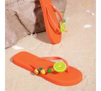 Damen Sandalen modisch tropische Frucht orange Farbe EVA rutschfest leicht bequem lässig Outdoor Sommer Urlaub Strand Reise